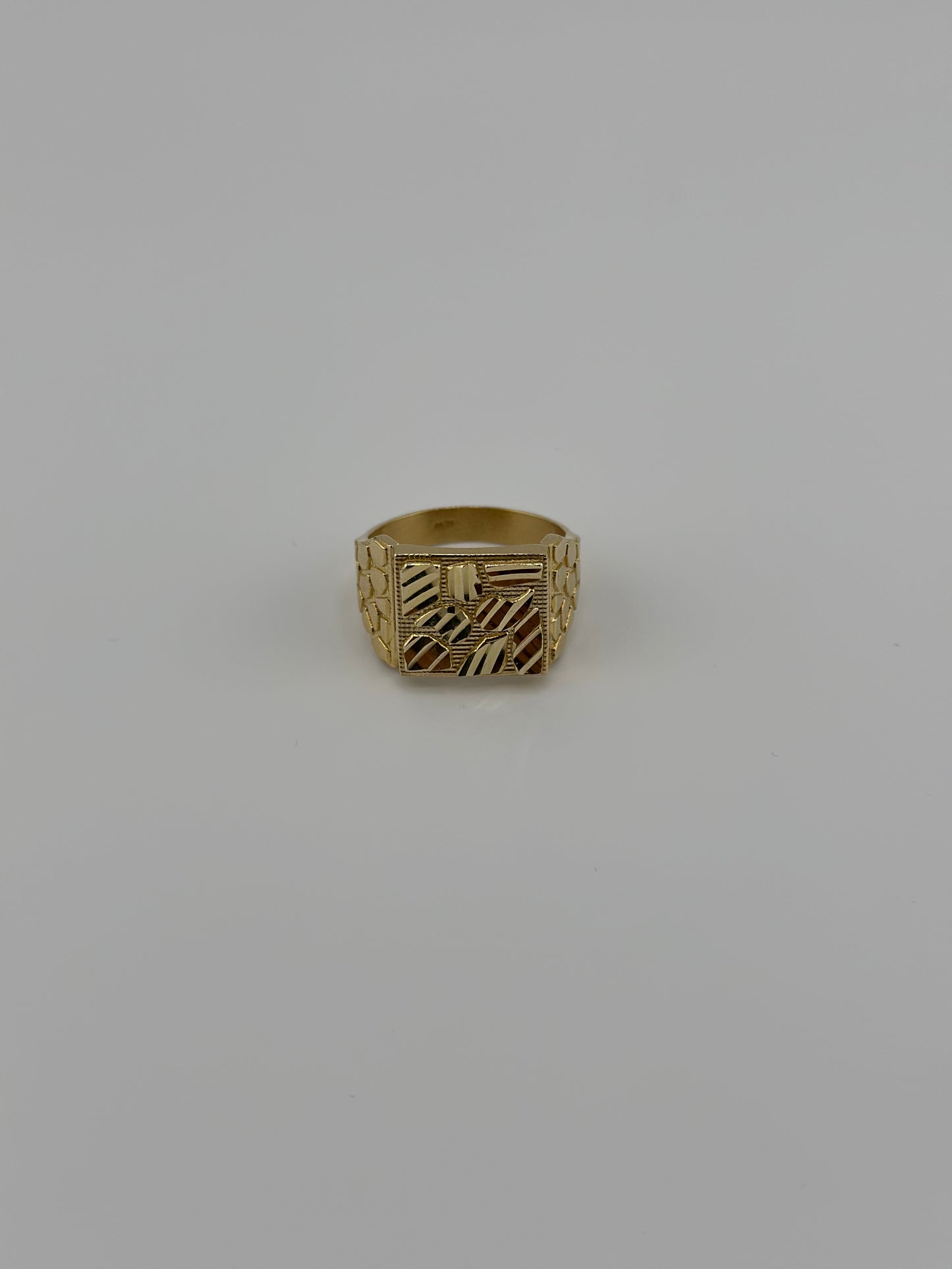 Mens 14k Gold Solid Nugget Ring