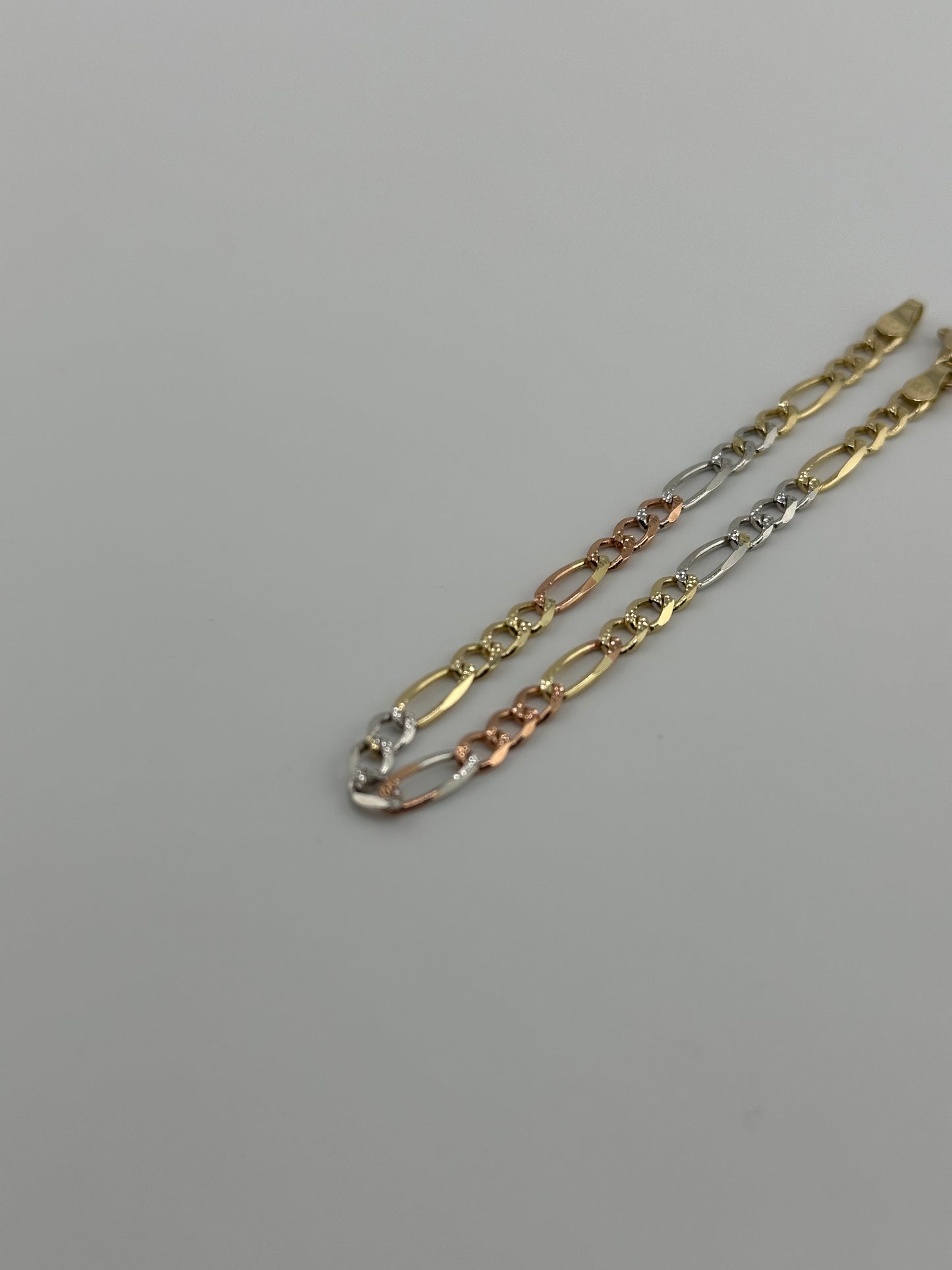 Tri Colored 14k Solid Gold Bracelet